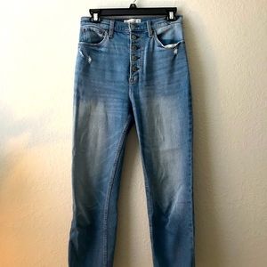 A&F Ultra-High Rise Ankle Straight Jean